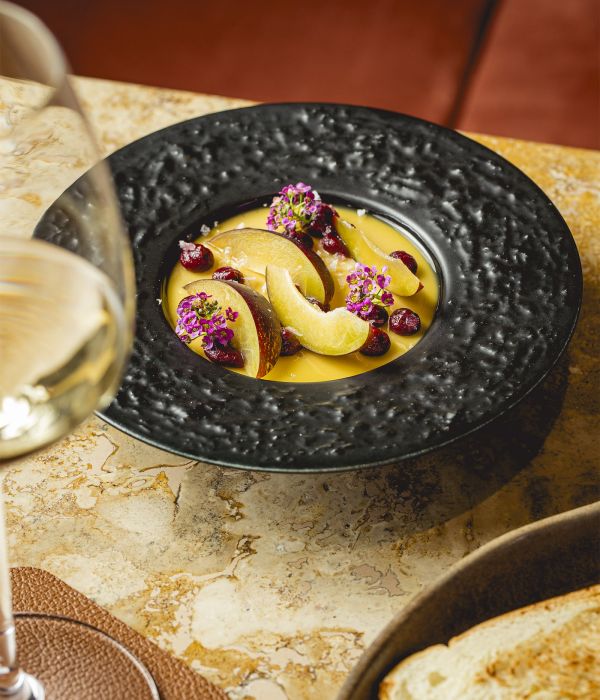 Foie gras pâté with Tokaji Aszú, seasonal fruit and buttered brioche