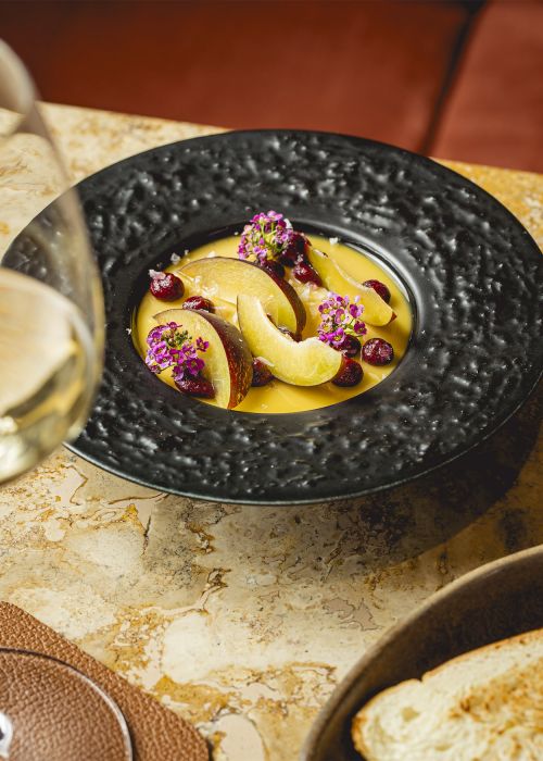 Foie gras pâté with Tokaji Aszú, seasonal fruit and buttered brioche