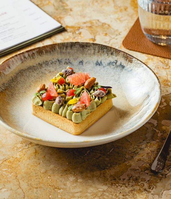 Pistachio Cream Tart with Blood Orange and Grapefruit