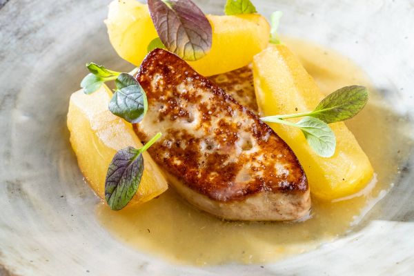 Grilled duck liver
